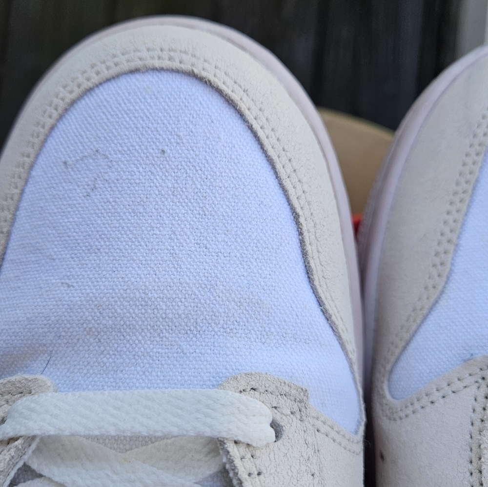 Nike Dunk Hi Retro Form Embeded White and Tan High-Top Sneakers - Picture 10 of 11